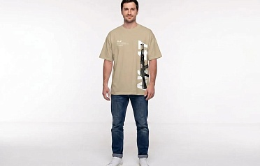 Футболка Oversize Premium песок "Цитата" (46-48\M)