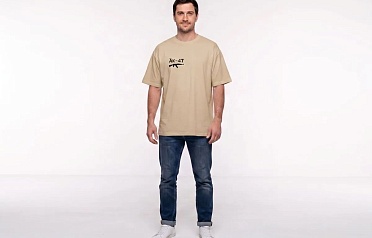 Футболка Oversize Premium песок "АК-47" (50-52\XL)