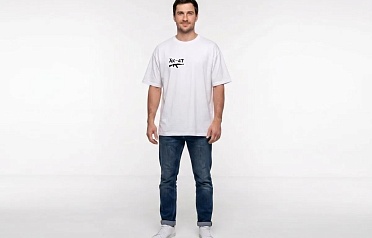 Футболка бланковая Oversize Premium белая "АК-47" (50-52\XL)