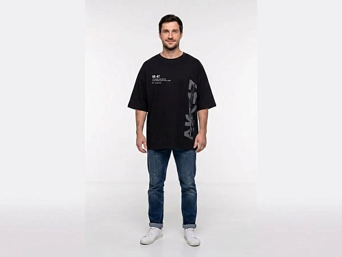 Футболка Oversize Premium черная "Цитата" (50-52\XL)