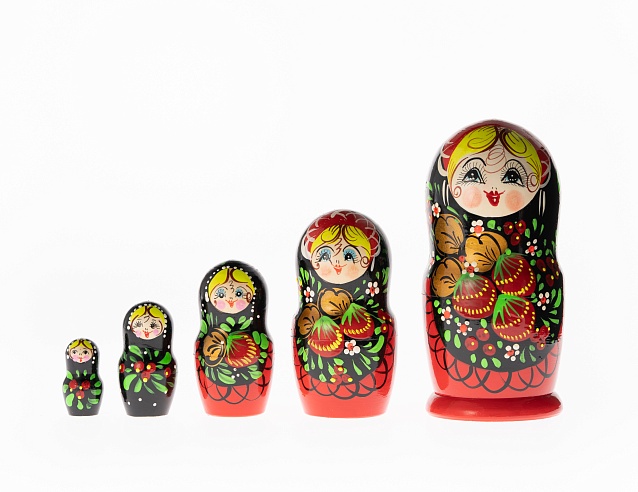 Сувенир "МАТРЕШКА" большая 5 мест, 18 см. Фото № 2