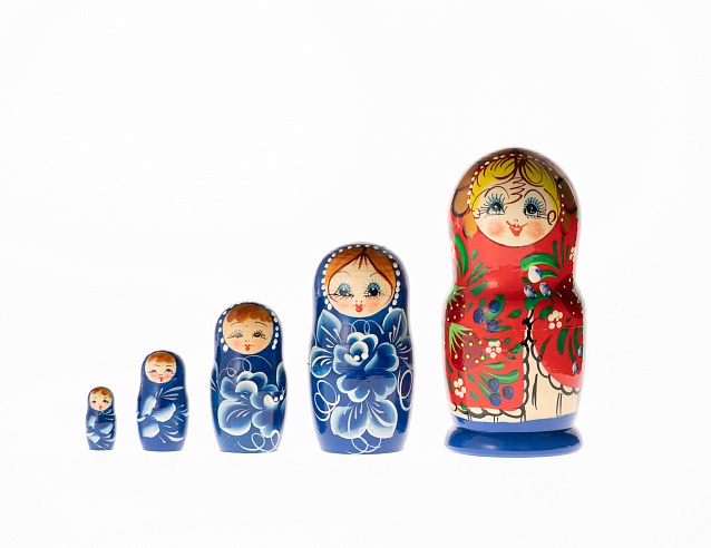Сувенир "МАТРЕШКА" средняя 5 мест, 15 см. Фото № 2