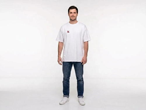 Футболка бланковая Oversize Premium белая "Два автомата" (48-50\L)