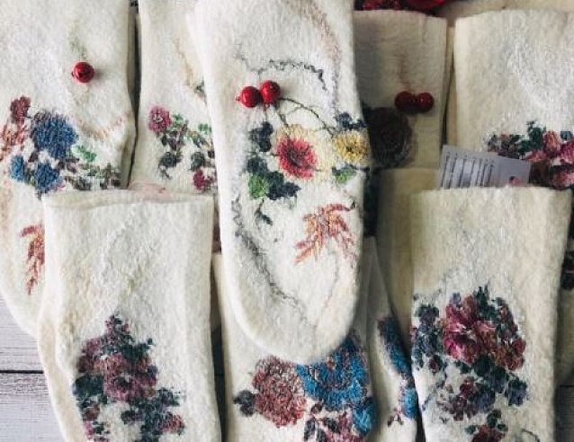 Меринос Варежки VIP сувенир Hand made. Фото № 6